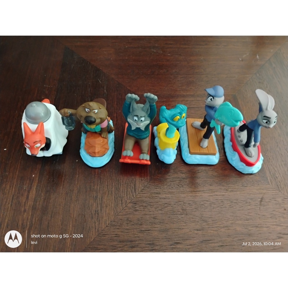 Disney Zootopia 2 McDonalds Happy Meal Toy Figure Bundle Judy Hopps 6pc 2025